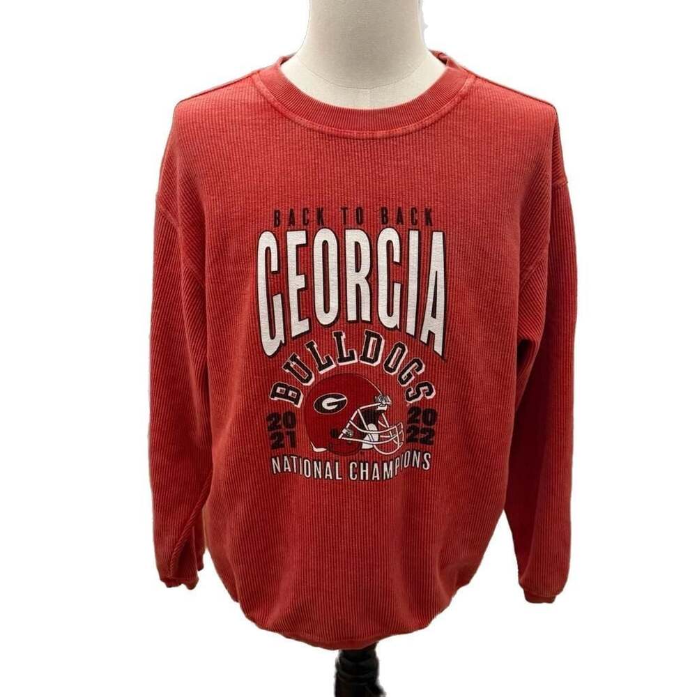 Women’s Chicka-d Georgia Bulldogs Corded Crewneck Sweatshirt